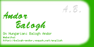 andor balogh business card